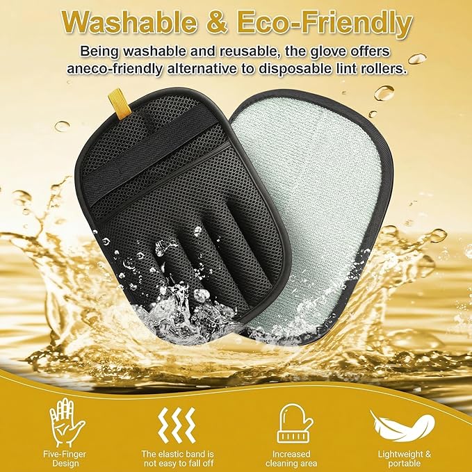 Pet Hair Removal Glove for Dogs & Cats,2026 Upgraded 5-Finger Reusable Pet Hair Remover Glove, Magic Brush for Pet Hair & Pet Fur Removal on Furniture, Couch, Carpet, Clothing & Car Seats