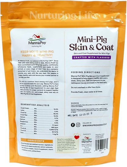 Manna Pro Mini-Pig Skin and Coat Supplement | Skin and Coat Supplement for Mini-Pigs | Provides Nutrients to Support Skin & Coat Health and Appearance | 1 lb (Pack of 2)