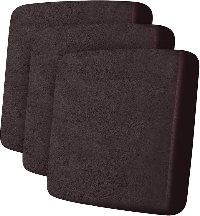 ANARACHON Leather Look Couch Cushion Covers Sofa Seat Slipcovers Sets Couches Furniture Protector for Sectional Armchair Loveseat Pets Kids Stretch Spandex Fabric (3 Cushion Sofa, Chocolate)