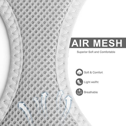 Fida Comfy Dog Harness with Leash, Soft Puppy Vest Escape Proof, Breathable Lightweight Soft Mesh, Adjustable Reflective Step-in Harness for Cat & Extra-Small Pet (XS, Grey)