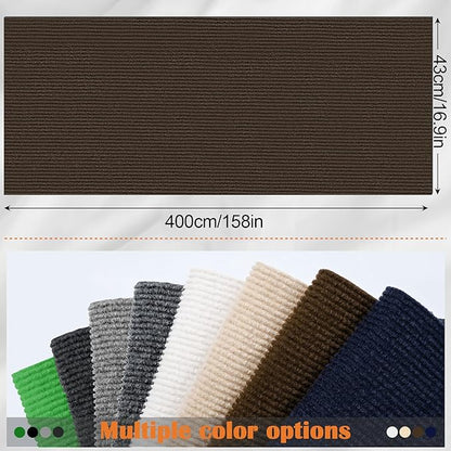 Cat Scratch Furniture Protector - 158" x 17" Trimmable Self-Adhesive Cats Claws Scratch Pads, DIY Cat Climbing Couch Protector for Scratch Post Cat Tree Replacement Indoor (Brown)