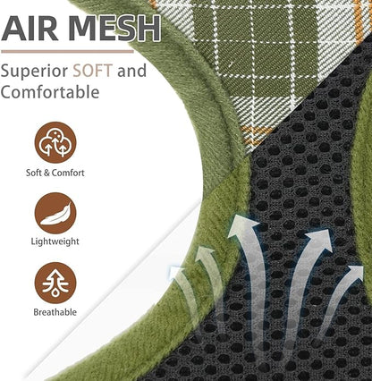 PUPTECK Soft Mesh Dog Harness and Leash Set Pet Puppy Cat Comfort Padded Vest No Pull Harnesses, Olive Green, XS