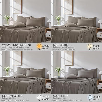 Southshore Fine Living, Inc. 21-Inch Extra Deep Pocket Queen Sheets, 6-Piece, Microfiber Sheet Set Queen Size, Oversized Flat, Deep Pocket Fitted Sheet, Taupe Pillowcases, Dark Taupe Sheets