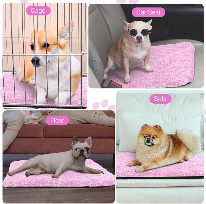 Drydiet 4 Pack Self Warming Cat Pads Self Heating Cat Mat Washable Homeless Dogs Thermal Pads Kennel Pad Reflects Body Heat Warm Crate Bed Mat for Indoor Outdoor Pet(Pink,16 x 20 Inch)