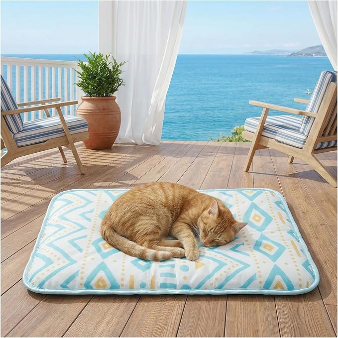 Dog Cooling Mat for Dogs & Cats, Soft Breathable Cooling Pad for Dog Bed, 23"x18" Self Cooling Crate Mat for Dogs, No Gel Washable Non-Slip Pet Cooling Mat Indoor Outdoor, Bohemia