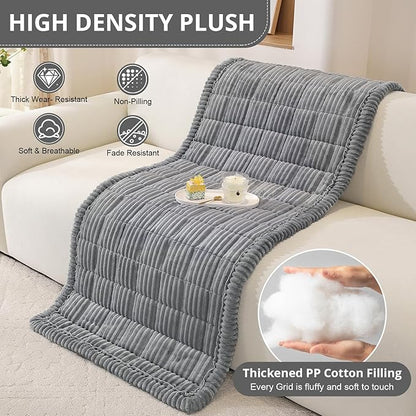 OstepDecor Washable Couch Cover for Dogs, Thick Pet Friendly Sofa Covers, Soft Couch Protector, Paw Cart Sofa Slipcovers, Cushion Protector for Leather, Sectional, Loveseat (27.6" x 59", Dark Grey)