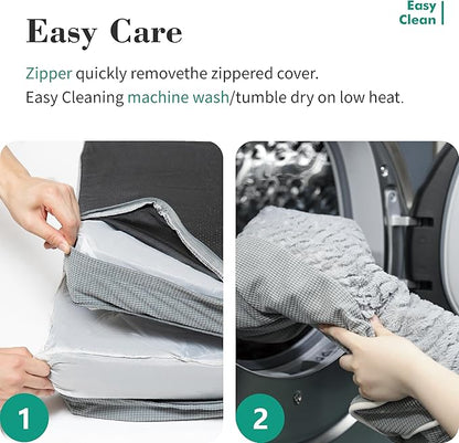 TJSOULER Orthopedic Dog Beds for Small Medium Dogs,Waterproof Lined Egg Crate Foam Pet Bed Mat with Removable and Washable Cover and Non Slip Bottom,Dog Sofa Soft Bed
