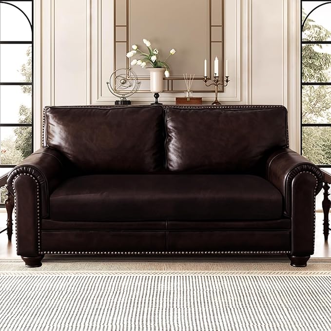 ANARACHON Leather Look Couch Cushion Covers Sofa Seat Slipcovers Sets Couches Furniture Protector for Sectional Armchair Loveseat Pets Kids Stretch Spandex Fabric (1 Cushion Loveseat, Chocolate)