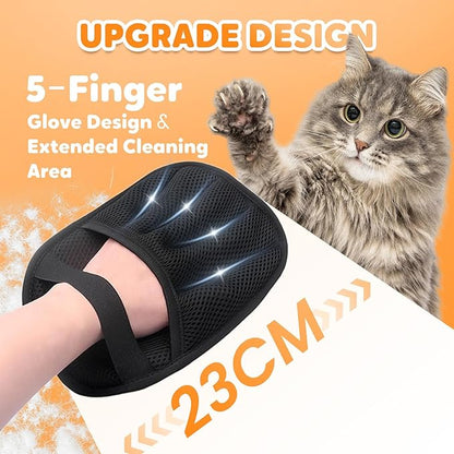 Pet Hair Remover Gloves, Electrostatic Removal Gloves for Pet Hair, Cat & Dog Hair Removal Tool for Furniture Couch