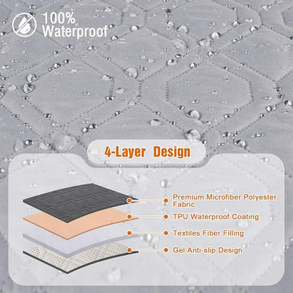 VANSOFY Couch Cover, Waterproof Sofa Covers Washable Slipcover Furniture Protector Couch Seat Covers Non-Slip Couch Cover for Dogs, Pets(Sofa, Light Gray)