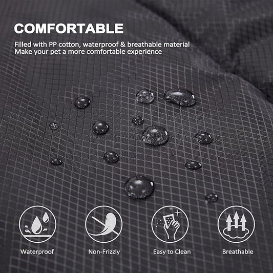 BDEUS Travel Dog Bed, Outdooor Camping Pet Mat, Portable Place Mat with Handle, Easy to Clean, Waterproof & Portable and Odor Resistant Pet Cooling Pad (X-Large 51" x 35", Black)