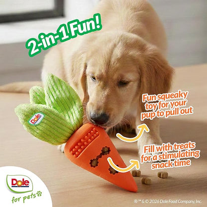 Dog Puzzle Toy with Crinkle Squeak Insert, Dog Enrichment Toys, Carrot Dog Treat Toy, Great Mental Stimulation for Dogs