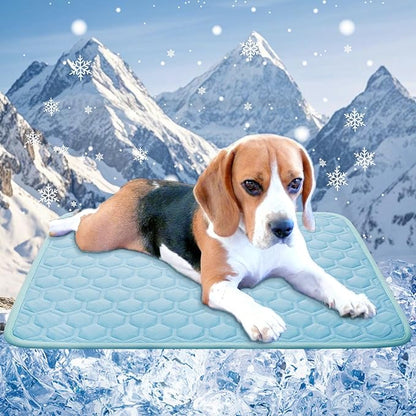 Cooling Mat for Dogs Thicken Pad for Cats,Rabbit&Medium,Large Dogs Internal Arc-Chill Cool Fiber (Q-Max>0.45),Dog Cooling Mat Non-Slip Washable Summer Pet Outdoor Bed,26.5"x38"