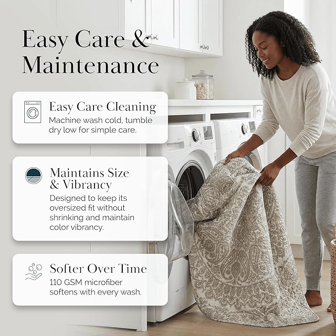 Southshore Fine Living, Inc. Quilt Comforter, Twin XL Dorm Bedding Set, Stain Resistant, Machine Washable Boho Bed Spread, Twin XL Quilt Bedspread Set w/Pillow Sham, Ashanti Bone
