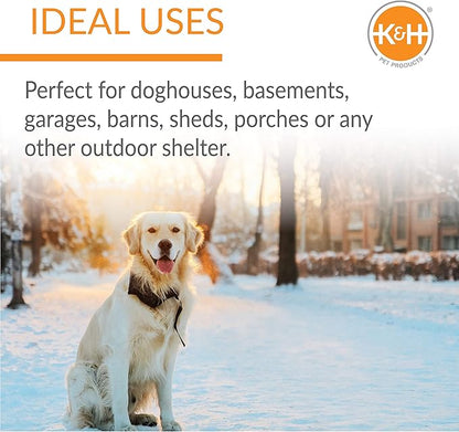 K&H Pet Products Lectro-Kennel Heated Outdoor Dog Pad, Durable Rigid ABS Plastic Waterproof Heated Pad for Cat & Dog Houses Outdoor, Washable Cover, Safety Listed - Large 28.5 X 22.5in Black 80W