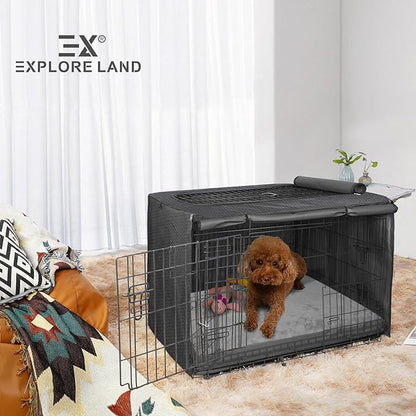 Explore Land Waterproof Dog Bed Cover Machine Washable Fluffy Dog Bed Replacement Cover, 48Lx36Wx4H inch, Gray