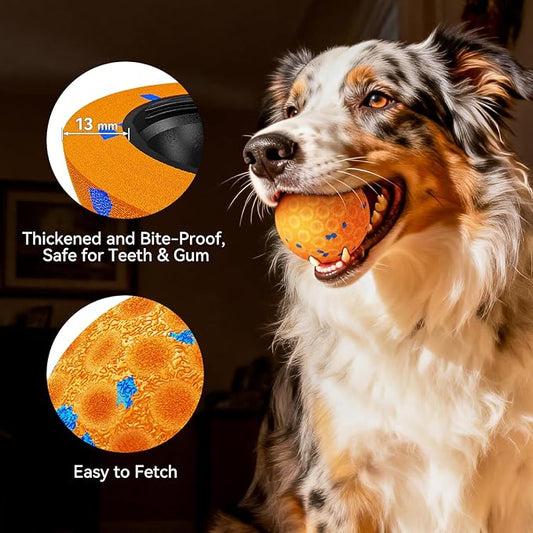 Interactive Dog Toys - Chew-Proof Dog Ball for Aggressive Chewers, Self-Moving Automatic Vibration with 3 Modes, IP54 Waterproof E-TPU, Ideal for Medium and Large Dogs