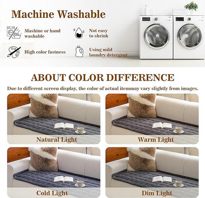 MYSKY HOME Couch Covers for 3-4 Cushion Sofa Pet Friendly, Couch Cover for Dogs, Sofa Covers for Pets Washable, Soft Non-Slip Sofa Slipcovers Furniture Protector Covers, Dark Grey, 27.6" x 82.7"