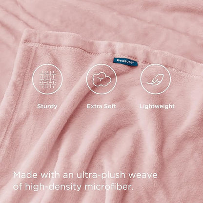 Bedsure GentleSoft Fleece Bed Blankets Full Size Pink - Soft Lightweight Plush Fuzzy Cozy Luxury Blanket Microfiber, 84x90 inches