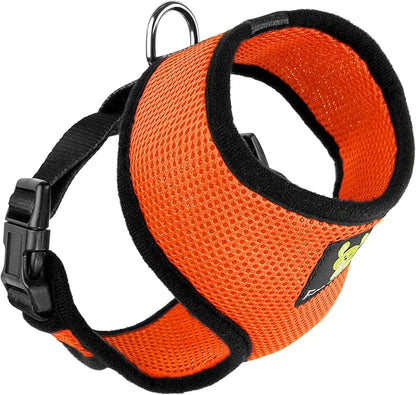 Dog Harness Soft Gentle No Pull No Choke Dog Harnesses Double Padded Halter Ultra Cushion Walking Breathable Mesh Dog Vest for Puppies XS Small Medium Large XL (Medium (Neck 12 to 14 in), Orange)