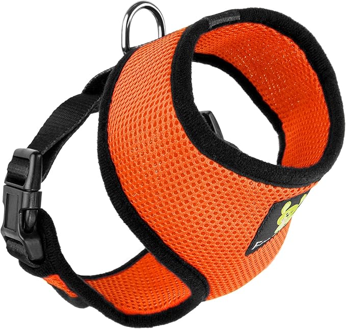 EcoBark Dog Harness - Luxurious Soft Mesh - Eco-Friendly Over The Head Vest Harness - No Pull & No Choke Design - Padded Breathable Body Halter - Large Puppies & Medium Breeds (XL, Orange)