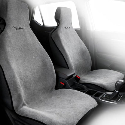 600g Ultra-Thick Car Seat Cover Towel,Heavy-Duty Absorbent Terry Cloth Sweat Protector for Gym,Beach&Athletes,Eco-Friendly Universal Fit for Sedans,SUV&Minivans,Non-Slip Machine Washable-Gray