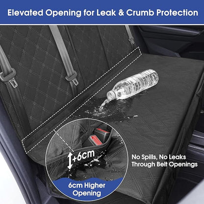 ALLANSING Upgraded 900D Heavy Duty Dog Back Bench Seat Cover, Car Seat Protector, 3 Seatbelts & Armrest Compatible, Waterproof Nonslip Pet Backseat Cover for Dogs & Kids, Fits Most Cars, SUVs, Trucks