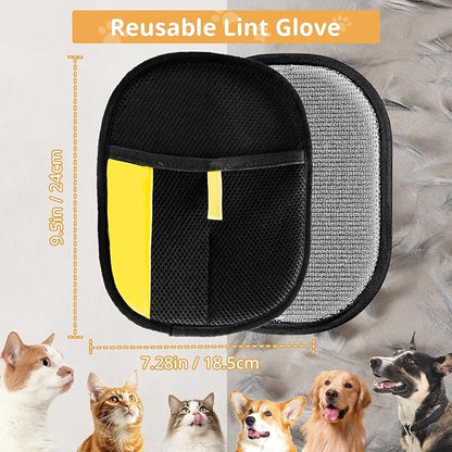 2 Pack Pet Hair Removal Glove,Efficient Pet Hair Remover for Dogs and Cats,Gentle Dog Hair Remover and Cat Hair Remover,Soft Pet Hair Remover Glove for Furniture and Clothing,Hair Removal Glove