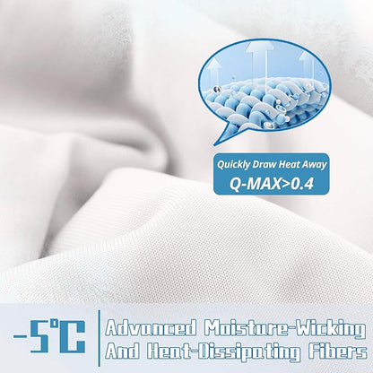 DOWNCOOL Cooling Comforter, Cream White Cooling Blanket King Size, Cooling Duvet for Hot Sleeper, Breathable Summer Quilt, Lightweight Soft Q-Max>0.4 Arc-Chill Cool Comforter,106"X90"