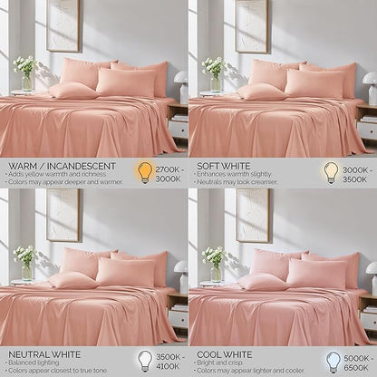 Southshore Fine Living, Inc. Extra Deep Pocket Twin Sheets Set, 4-Piece Premium Microfiber Bed Sheets, Comfy Soft with 21" Deep Twin Fitted Sheet, Oversized Flat Sheet, 2 Pillowcases, Blush