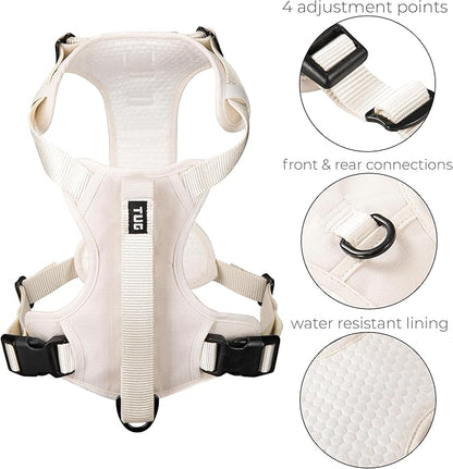 TUG Grab Dog Harness | Integrated Traffic Leash Magnetically Attached for Quick Control (Small/Cream)