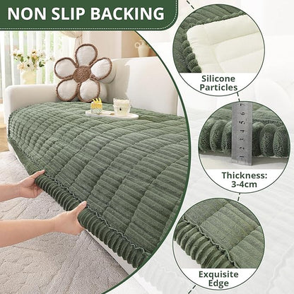 OstepDecor Washable Couch Cover for Dogs, Thick Pet Friendly Sofa Covers, Soft Couch Protector, Paw Cart Sofa Slipcovers, Cushion Protector for Leather, Sectional, Loveseat (20" x 24", Green)