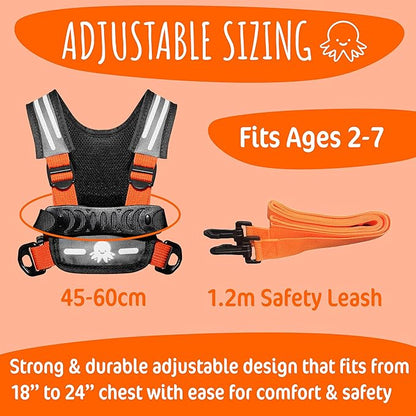 Hobble De Hoo Autism Safety Harness with leash for Kids 2–7 | Walking Safety Vest with Grab Handles for Wandering Prevention