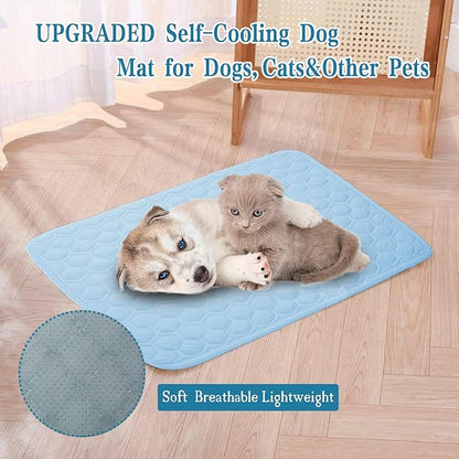 Cooling Mat for Dogs Thicken Pad for Cats,Rabbit&Medium,Large Dogs Internal Arc-Chill Cool Fiber (Q-Max>0.45),Dog Cooling Mat Non-Slip Washable Summer Pet Outdoor Bed,17.5"x22.5"