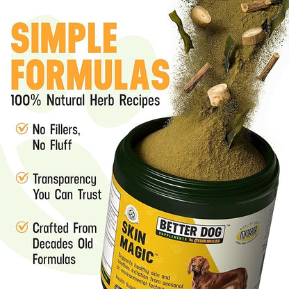 Better Dog Supplements Skin Magic by Cesar Millan – Natural Skin and Coat Supplement for Dogs Irritation from Seasonal Factors, Hot Spots, & Itch Relief Dog Skin Supplement – 4oz (60-Day Supply)