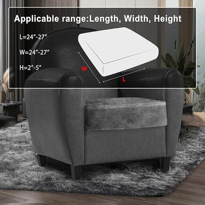 ANARACHON Leather Look Couch Cushion Covers Sofa Seat Slipcovers Sets Couches Furniture Protector for Sectional Armchair Loveseat Pets Kids Stretch Spandex Fabric (1 Cushion Armchair, Light Grey)