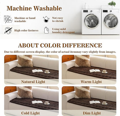 MYSKY HOME Couch Covers for 3-4 Cushion Sofa Pet Friendly, Couch Cover for Dogs, Sofa Covers for Pets Washable, Soft Non-Slip Sofa Slipcovers Furniture Protector Covers, Chococlate, 27.6" x 82.7"