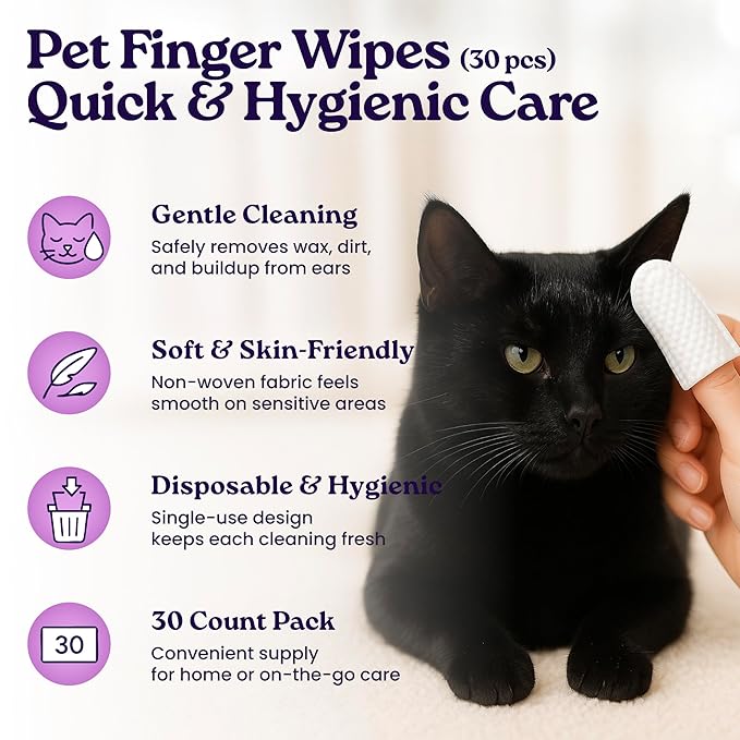 Cat Care Grooming Kit 6 in 1, Include: Nail Clipper, Brush for Shedding, Wand Toy, Interactive Ball Toy, Bath Brush, Ear Cleaner Finger Wipes (30ct.), Cat Grooming Supplies