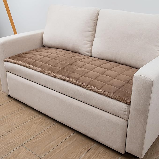 Couch Cover for Dogs Washable Pet Bed Fuzzy Pet Couch Covers Nonslip Couch Slipcover for Dogs, Kids, Pets Friendly Sofa Cover Loveseat Covers (Brown, 21''x39''/Rectangular)