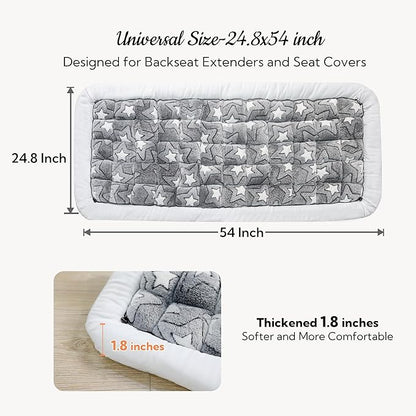 Soulbond Dog Bed for Car Back Seat Soft Plush Backseat Pet Bed Mat Non-Slip Travel Pet Mat, Fuzzy Plaid Dog Seat Cover, Fit for Backseat Extenders and Trucks SUVs (Star, 54" x 24.8")