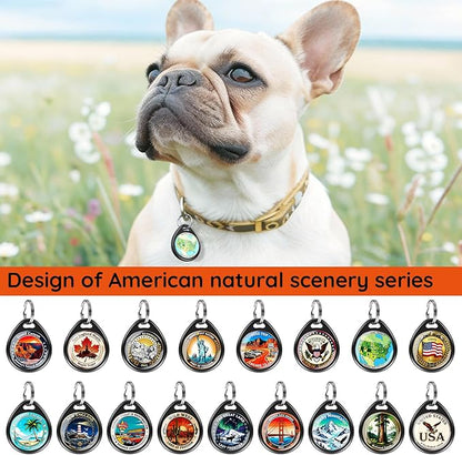 Dog Tags Personalized for Pets, Aurora QR Code Dog Name Tags for Pet Collar, Online Profile, Scan Location Alerts, (Black Aurora)