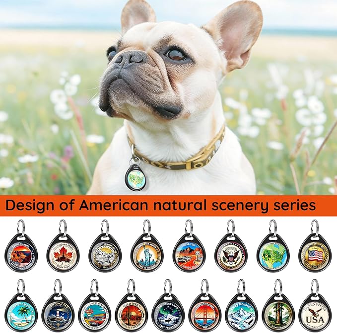 Dog Tags Personalized for Pets, Grand Canyon Pattern QR Code Dog Name Tags for Pet Collar, Online Profile, Scan Location Alerts, (Black Canyon)
