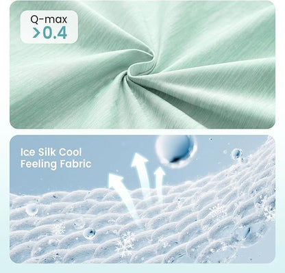 COZY KISS Dog Cooling Mat, Q-Max > 0.4 Leaf Shaped Pet Pad, Liquid Pee Proof Summer Mat for Cats, Washable Sleep Blanket for Bed Couch Floor Indoor, 27x23 inch, Green