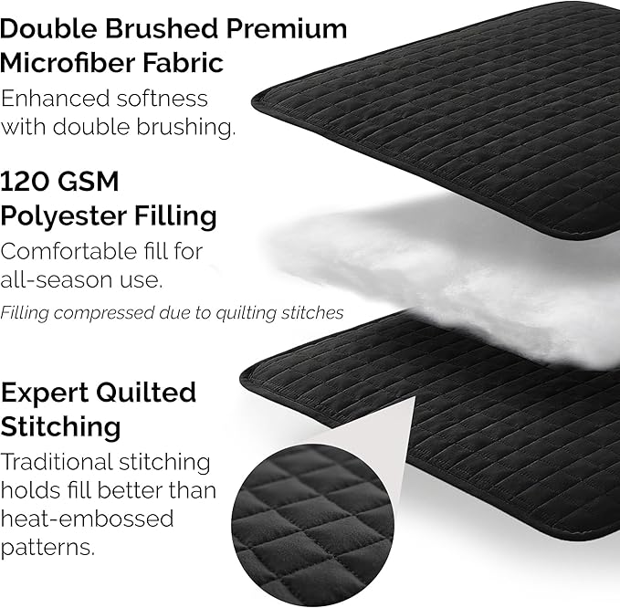 Southshore Fine Living, Inc. Oversized King Quilt Bedding Set, Microfiber Quilts, Pet Hair Resistant Bedding, Oversized King Size Quilt Set w/2 Pillow Shams, Black Bedspread & Coverlet Sets