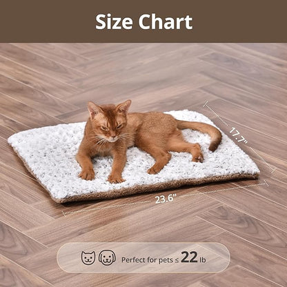 Self Warming Cat Bed, 24" x 18" Self Heating Pet Pad, Double Sided Heated Dog Mat Thermal Blanket, Soft Thermal Pet Cushion for Large Kittens Small Puppy