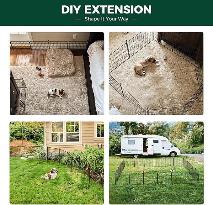 FXW MiniPaws Unleashed Dog Playpen, Expandable & Portable Design for Yard, RV Camping and Indoor Use, for Puppies and Small Dogs, 20-inch 8 Panels