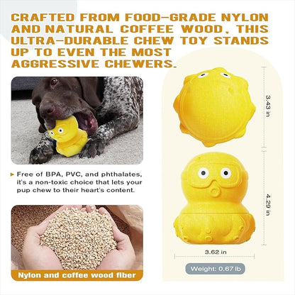 Interactive Dog Toys for Aggressive Chewers, Indestructible Dogs Toy to Keep Your Pup Busy, Treat Tumble Interactive Puzzle Ball Dog Toy for Small Medium Large Breed Dogs, Yellow
