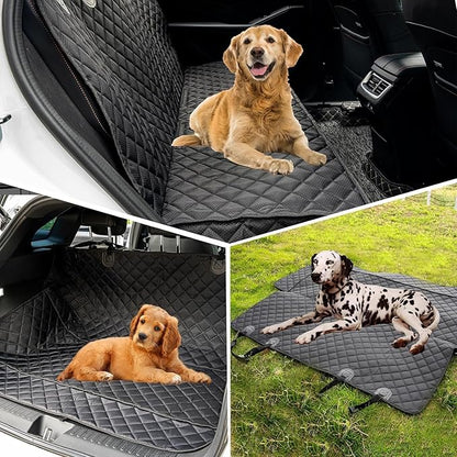 1PC Dog Car Seat Cover for Back Seat, Hard Bottom Back Seat Extender for Dogs, Waterproof Durable Car Seat Protector Reat Seat Covers for Cars, Trucks and SUVs, Black