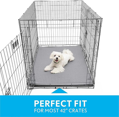 Paw Inspired Cooling Orthopedic Crate Pad for Dogs and Cats, Washable Memory Foam Dog Cooling Mat (41x28 Inch Large Size for 42 Inch Kennel, Gray)