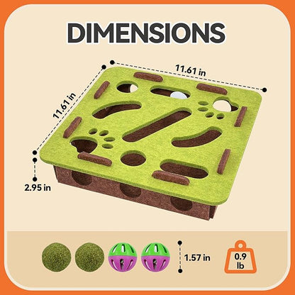Cat Puzzle Toy Interactive Feeder Cat Scrach Puzzle Enrichment Box for Indoor Cats